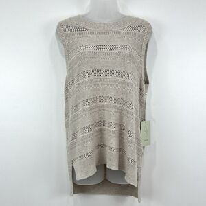 Joie Sweater Vest Womens M Oatmeal NWT Open Knit Tunic Boho‎ Preppy